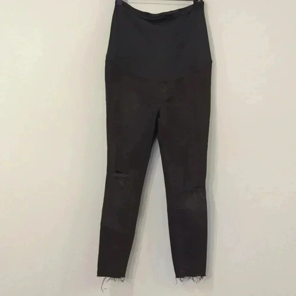 Madewell‎ Maternity Skinny Jeans Black Distressed size 28 - Picture 1 of 9